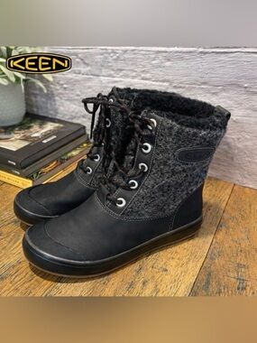 KEEN Black Lace-Up Boots Size 7